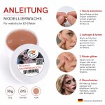 Modellierwachs 30 g Nude – SFX Make-up Wachs zum Modellieren von Narben, Wunden & 3D-Effekten, für Halloween, Zombie, Hexe, Cosplay, Fasnacht, Theater & Mottoparty