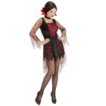 Kleid Spiderweb  Vampira rot/schwarz