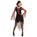 Kleid Spiderweb  Vampira rot/schwarz