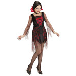 Kleid Spiderweb  Vampira rot/schwarz