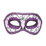 Augenmaske lila Dia de los Muertos unisex für Halloween und Fasching venezianischer Stil