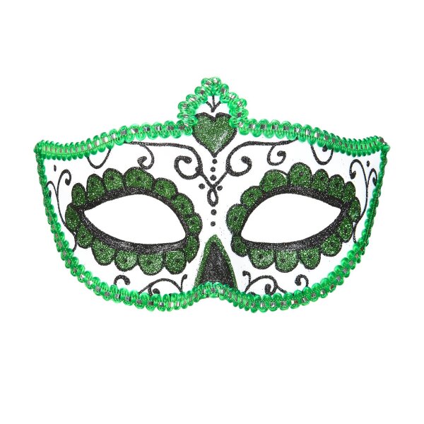 Augenmaske grün Dia de los Muertos unisex für Halloween und Fasching venezianischer Stil