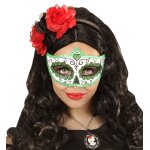 Augenmaske grün Dia de los Muertos unisex für Halloween und Fasching venezianischer Stil