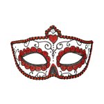 Augenmaske rot Dia de los Muertos unisex für Halloween und Fasching venezianischer Stil