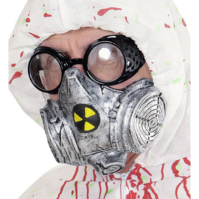 Gasmaske mit Nuklearzeichen Silber