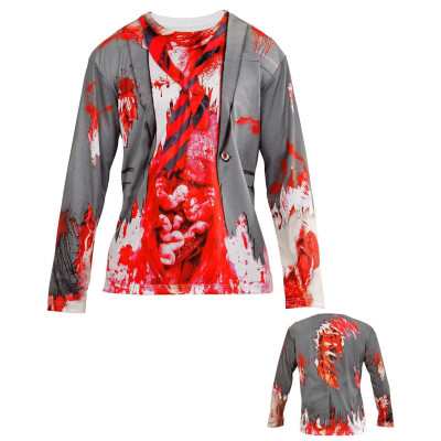 Blutiges Zombie Longsleeve-Kostüm