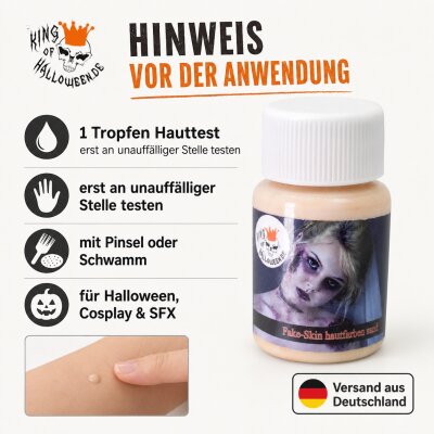 Latexmilch Nude 28,3 ml – Flüssiglatex Kunsthaut für SFX Make-up, Wunden, Narben & 3D-Effekte – Halloween, Zombie, Cosplay, Fasnacht, Karneval, Theater & Mottoparty