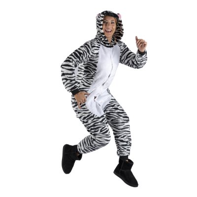Jumpsuit Onesie Overall Schlafanzug Zebra S - XL