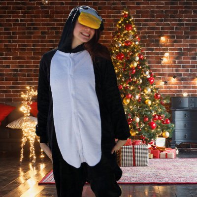 Jumpsuit Onesie Overall Schlafanzug Pinguin S - XL