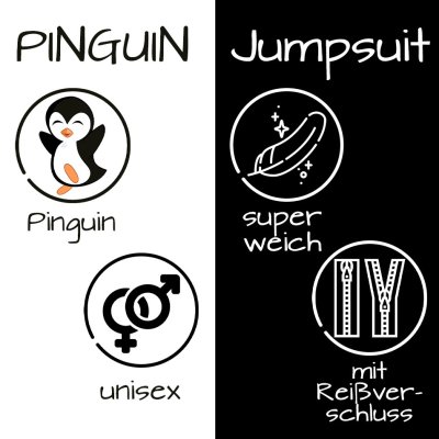 Jumpsuit Onesie Overall Schlafanzug Pinguin L