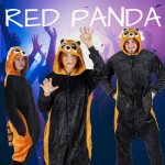Jumpsuit Onesie Overall Schlafanzug Red Panda S
