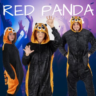 Jumpsuit Onesie Overall Schlafanzug Red Panda M
