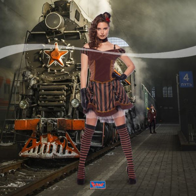 Steampunk Kleid  braun