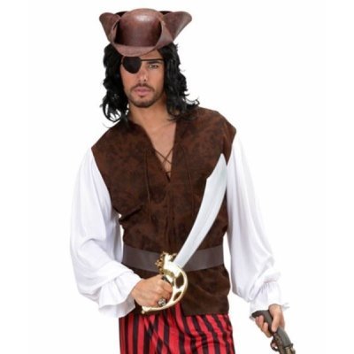Kostüm Piratenhemd mit Weste weiß braun