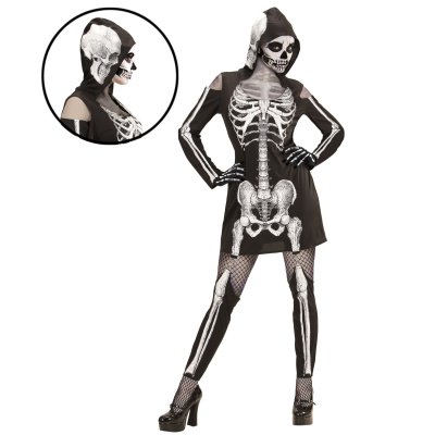Kostüm Skelettlady mit Zubehör