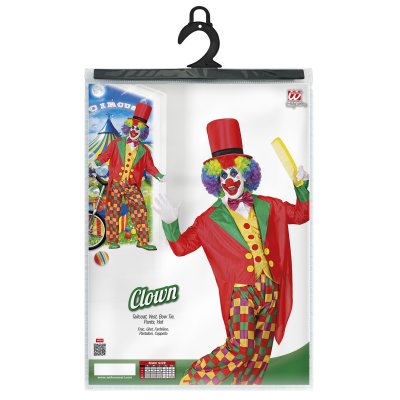 Clownskostüm + Zubehör S bunt