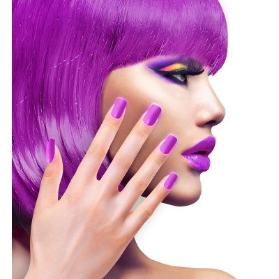 Selbstklebende Fingernägel 12Stk. Neon Violett