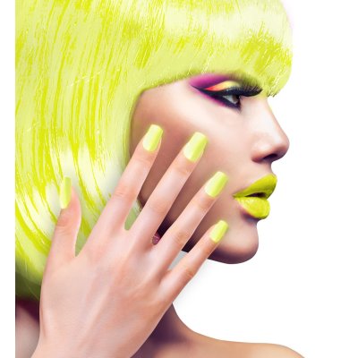 Selbstklebende Fingernägel 12Stk. Neon Gelb