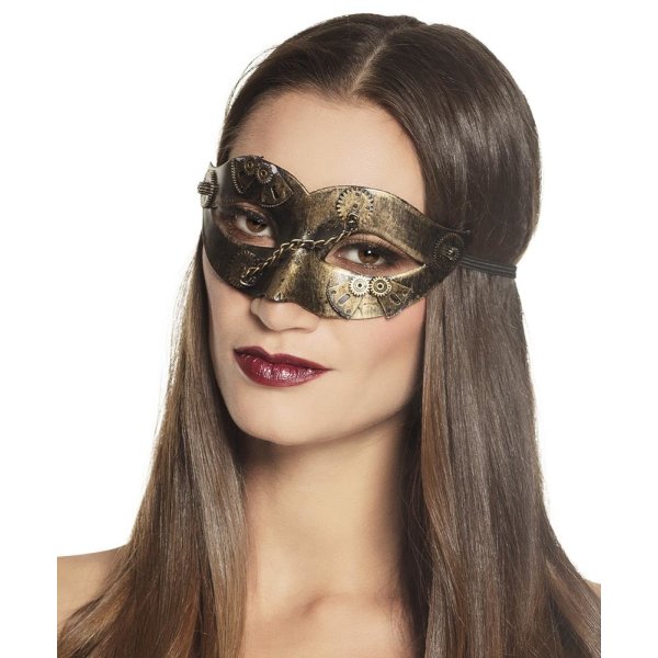 Steampunk Halbmaske bronze