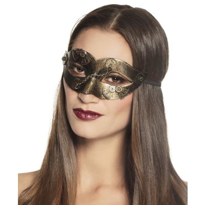 Steampunk Halbmaske bronze