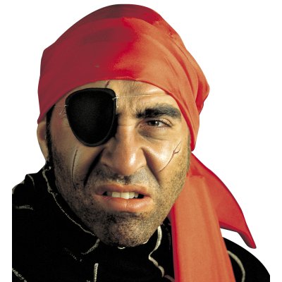 Piratenset Augenklappe & Ohrclip mit Totenkopfanhänger