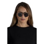 Sonnenbrille mit Zahnradgläsern gold/schwarz aufklappbar