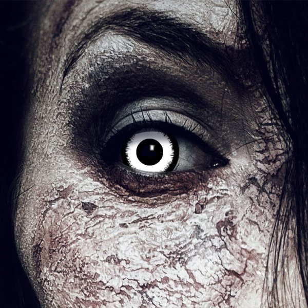 Kontaktlinsen Angelic White 3 Monate, Halloween Zombie Vampir