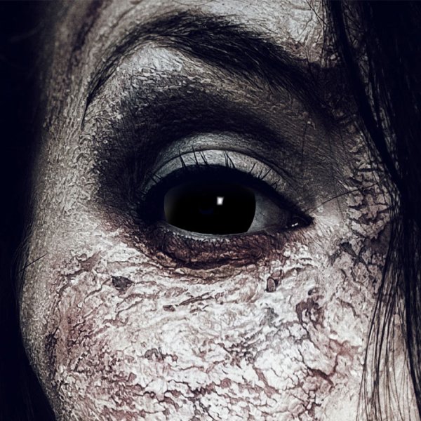 Kontaktlinsen Mini Sclera Black 6 Monate, 17 mm, Halloween Zombie Vampir Hexe