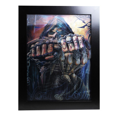 3D Bild mit 3 versch. Hard Rock-Abbildungen 36 cm x 46 cm