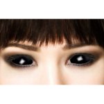 Einzelne Kontaktlinse mit Sehstärke -2,25 Schwarz Sclera Black 6 Monate 22mm