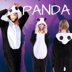 Jumpsuit Onesie Overall Schlafanzug Panda S - XL