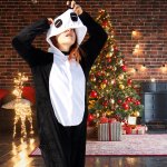 Jumpsuit Onesie Overall Schlafanzug Panda S - XL
