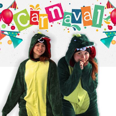 Jumpsuit Onesie Overall Schlafanzug Dino S - XL