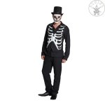 Rubies Skelett Kostüm-Weste schwarz weiß