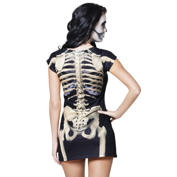 Boland Kostüm Kleid Skeleton schwarz weiß
