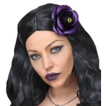 Haarspange mit violetter Rose und Katzenauge