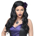 Haarspange mit violetter Rose und Katzenauge