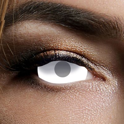 Kontaktlinse Sclera Blind White Visibal 6 Monate, 60% Deckkraft