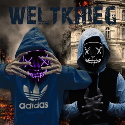 LED Halloween Maske mit Leuchtschnüren – Leuchtende Gruselmaske mit verstellbarem Kopfband, batteriebetrieben, für Halloween, Karneval, Cosplay & Partys