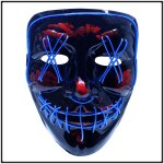 LED Maske Halloween für Erwachsene – leuchtende Horror Maske mit 3 Lichtmodi, Einheitsgröße, Weiß – King of Halloween