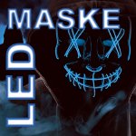 LED Maske mit blauen Leuchtschnüren