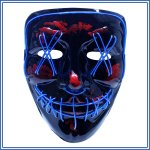 LED Maske mit blauen Leuchtschnüren