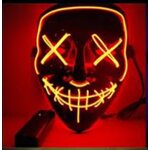 LED Maske Halloween für Erwachsene – leuchtende Horror Maske mit 3 Lichtmodi, Einheitsgröße, Rot – King of Halloween