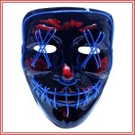 LED Maske Halloween für Erwachsene – leuchtende Horror Maske mit 3 Lichtmodi, Einheitsgröße, Rot – King of Halloween