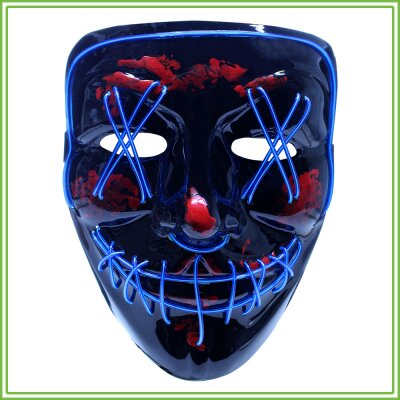 LED Maske Halloween für Erwachsene – leuchtende Horror Maske mit 3 Lichtmodi, Einheitsgröße, Grün – King of Halloween