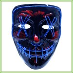 LED Maske Halloween für Erwachsene – leuchtende Horror Maske mit 3 Lichtmodi, Einheitsgröße, Grün – King of Halloween