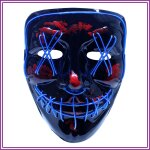 LED Maske Halloween für Erwachsene – leuchtende Horror Maske mit 3 Lichtmodi, Einheitsgröße, Violett – King of Halloween