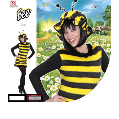 Biene / Bee S = D:36/38 Geld / Schwarzes Damen Bienenkostüme für Fasching und Karneval
