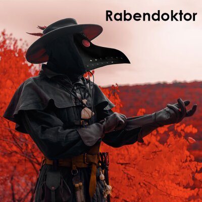 3D Pestdoktor Maske schwarz – Schnabelmaske für Halloween & Cosplay
