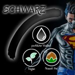 Premium Aquaschminke Schwarz 14 g mit passendem Schminkschwamm – wasseraktivierbare Gesichtsfarbe mit hoher Deckkraft für Halloween Make-up, Karneval, Fasching, Cosplay, Theater, Bühne, Gothic Look, Totenkopf, Skelett, Zombie, Hexe, Vampir, Teufel, Horror